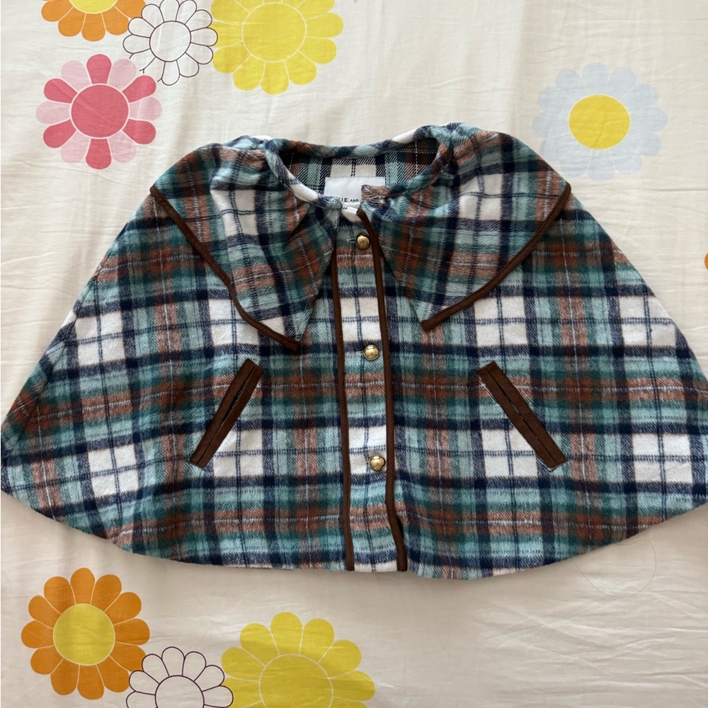 Janie and Jack Multicolor Plaid Cape
